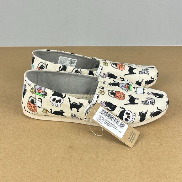 Toms Belmont Halloween Cats Slip On Casual Shoes Womens 6 Natural Halloween - Picture 3 of 11